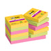 Post-it Super Sticky Notes - 12 Small Pads of 90 Sheets - 47.6 x 47.6mm - Sticky Notes for Desk, Office, School and Memos - Rio de Janeiro Colours