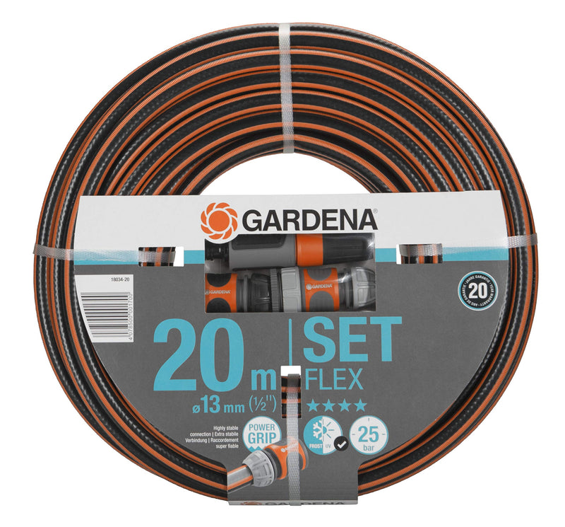 Gardena 18034-20 Schlauch, Schwarz, 20 m mit Systemteile 20m mit Systemteile Single