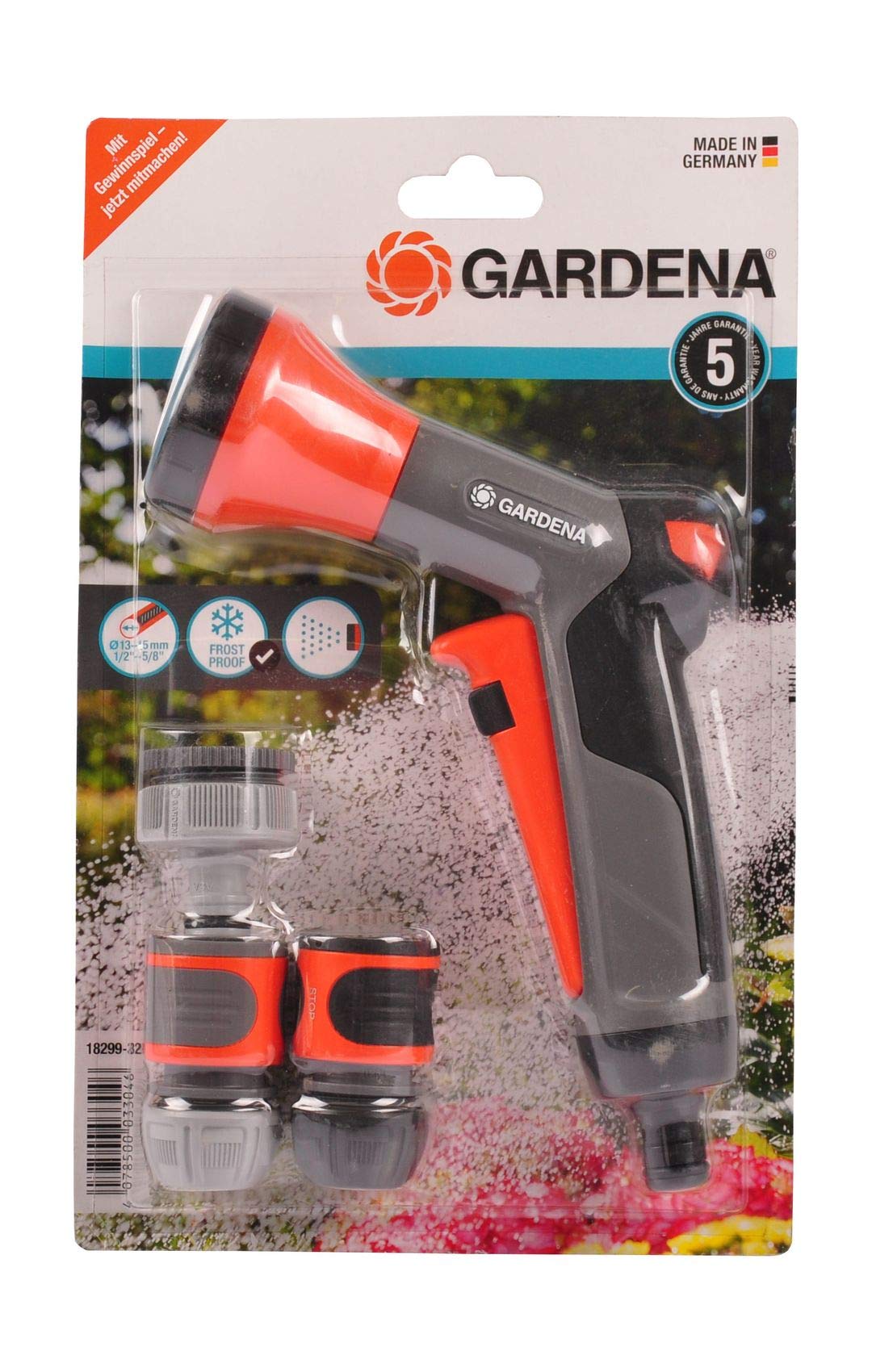 Gardena 18295-32 Water Sprayer 24.3 x 18 x 4.1 cm Black / Grey / Orange Irrigation spray