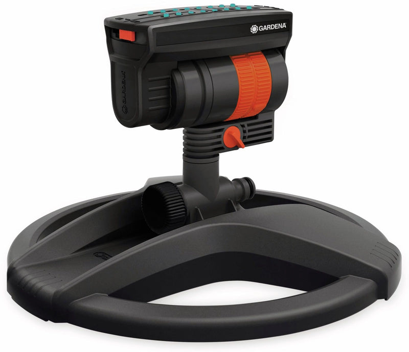Gardena AquaZoom compact rectangular sprinkler: Sprinkler for watering areas of 9–216 m², range 3–18 m, spread 3–12 m, built-in filter (18708-20