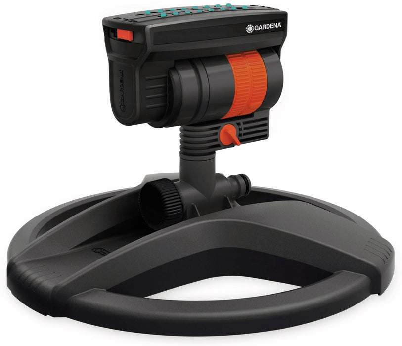 Gardena AquaZoom compact rectangular sprinkler: Sprinkler for watering areas of 9–216 m², range 3–18 m, spread 3–12 m, built-in filter (18708-20