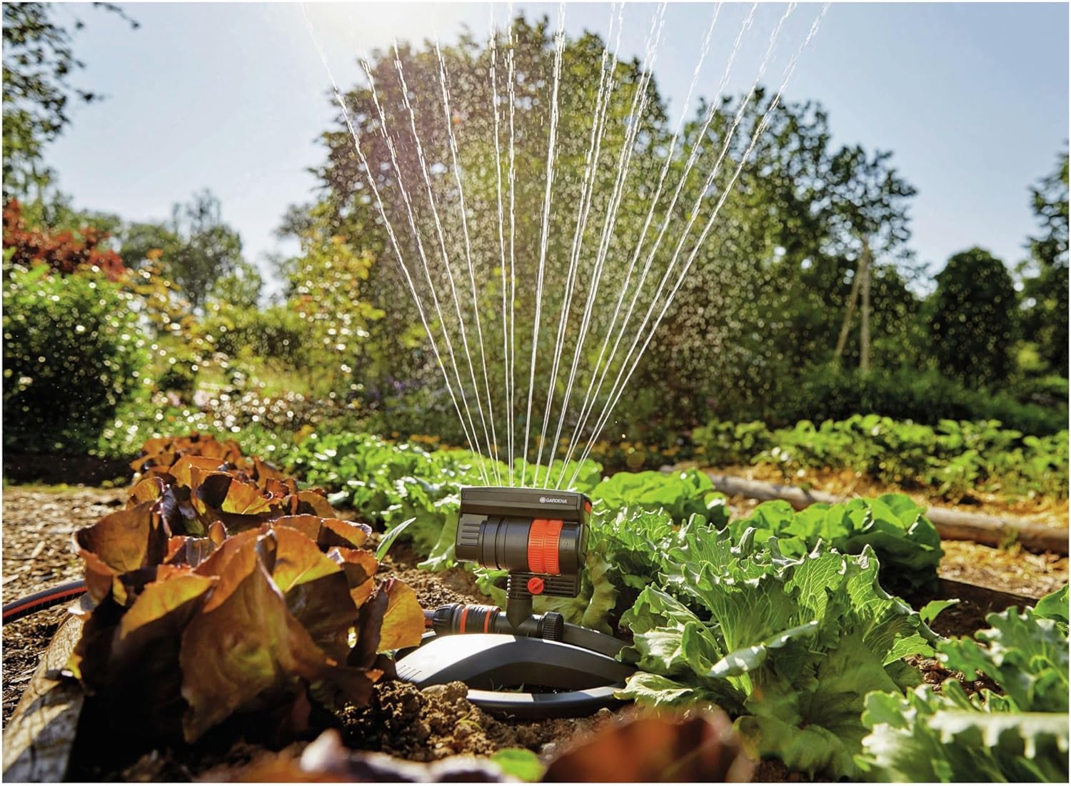 Gardena AquaZoom compact rectangular sprinkler: Sprinkler for watering areas of 9–216 m², range 3–18 m, spread 3–12 m, built-in filter (18708-20