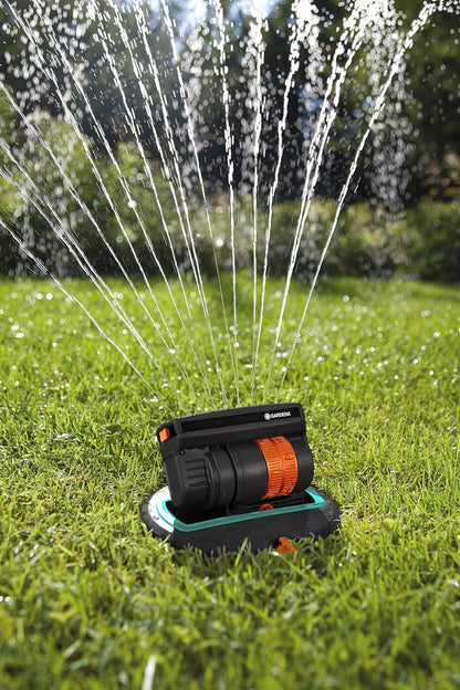 Gardena OS 140 pop-up rectangular sprinkler: sprinkler system for square and rectangular areas up to 140 m² in size, fitted flush to the ground (8223-20) OS 140 - einstellbar von 2 bis 140 m² Oscillating
