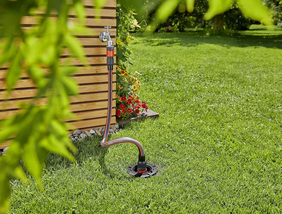 GARDENA Sprinkler System Water Plug with 3/4 inch external thread: Water intake of the pipeline system, integrated stop valve, removable dirt filter, underground installation (08266-20