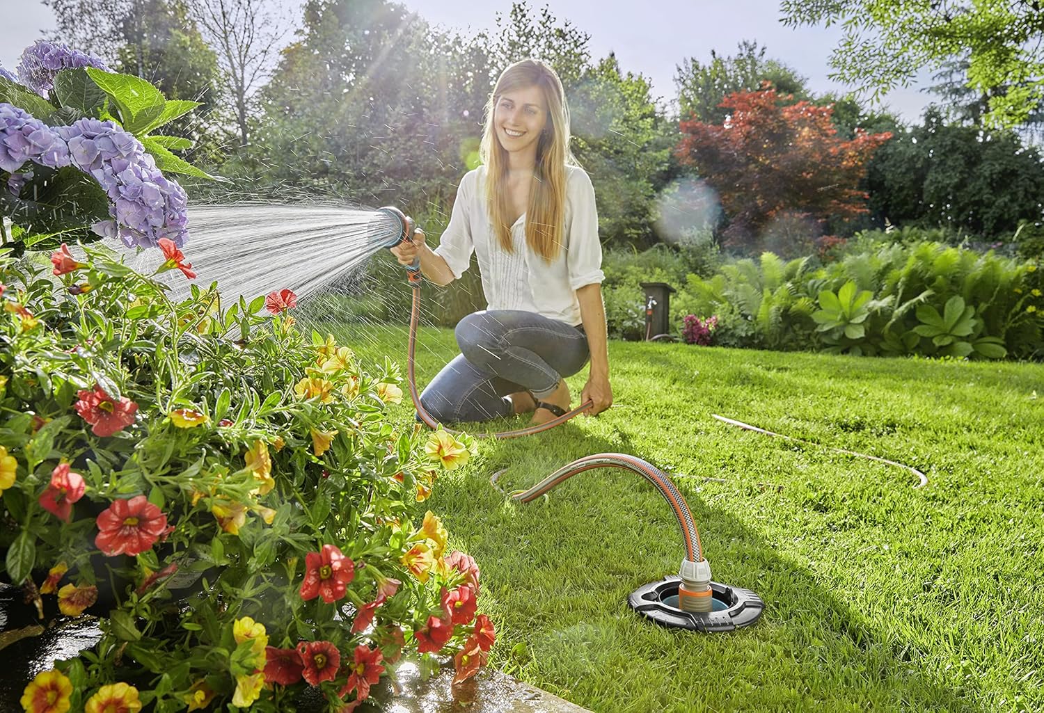 GARDENA Sprinkler System Water Plug with 3/4 inch external thread: Water intake of the pipeline system, integrated stop valve, removable dirt filter, underground installation (08266-20