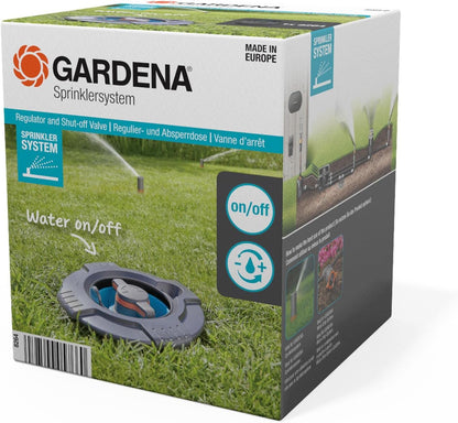 Gardena Sprinklersystem Regulier- und Absperrdose mit 3/4 Zoll-Außengewinde: Zur stufenlosen Regulierung oder Absperrung des Wasserdurchflusses, für einzelne Regner oder Gruppen (08264-20)