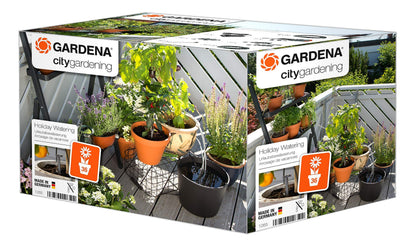 Gardena city gardening Urlaubsbewässerung: Pflanzenbewässerungs-Set für drinnen und draußen, individuelle Bewässerung von bis zu 36 Pflanzen (1265-20) Urlaubsbewässerung Single