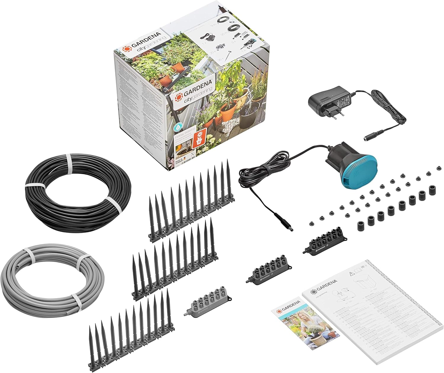 Gardena city gardening Urlaubsbewässerung: Pflanzenbewässerungs-Set für drinnen und draußen, individuelle Bewässerung von bis zu 36 Pflanzen (1265-20) Urlaubsbewässerung Single