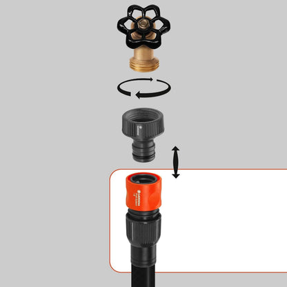 Gardena Profi-System-Schlauchstück: Schlauchanfang mit Schnellkupplung, Klemmmutter für hohe Haltkraft, geeignet für 19 mm (3/4 Zoll)-Schläuche (2817-20)