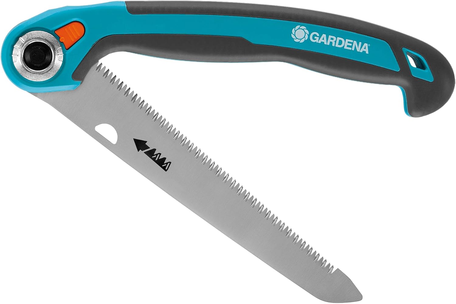 GARDENA folding saw 200 P: Handy Train Saw From Highquality spring Steel, Grandiose Sawing, Precise Cut, Angled Handle Form (8743-20
