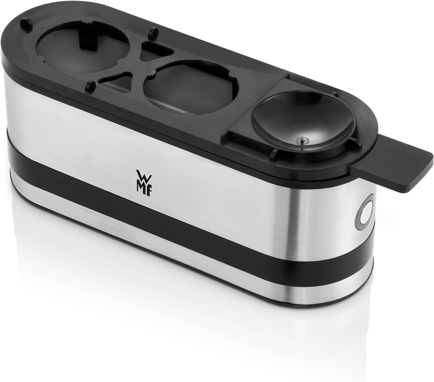 WMF Küchenminis 2-Eier-Kocher, Eierkocher 2 Eier, mit Eipick, BPA-freies Tritan, 250 W, cromargan matt