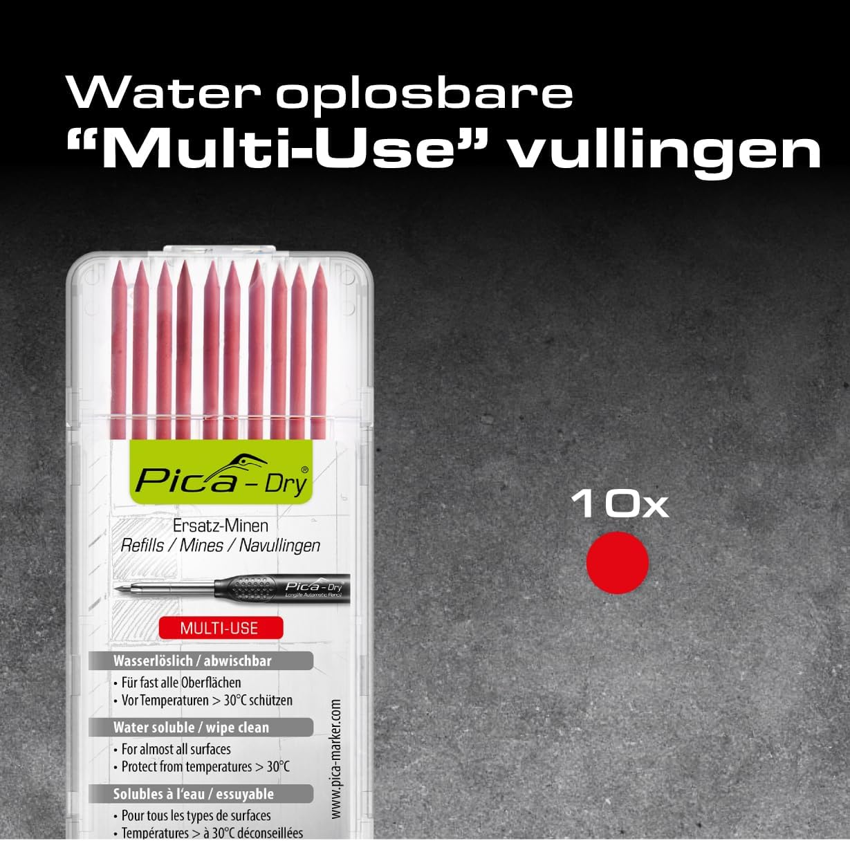 Pica Pica-Dry Fallminen rot 2,8 mm, 10 St.