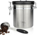 Milu Airtight Coffee Canister | 500 g, 700 g | Coffee Bean Container Stainless Steel Storage Jars Vacuum Coffee Box with Coffee Spoon (Stainless Steel, 500 g) Stainlesssteel 500 g