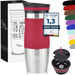Milu Thermo Mug 370ml 450ml Insulated Mug Coffee Mug to go - 100% Leak Proof - Stainless Steel Drinking Mug - Car Mug Double Wall Insulation - Thermo Mug - Travel Mug - (Red, 370ml
