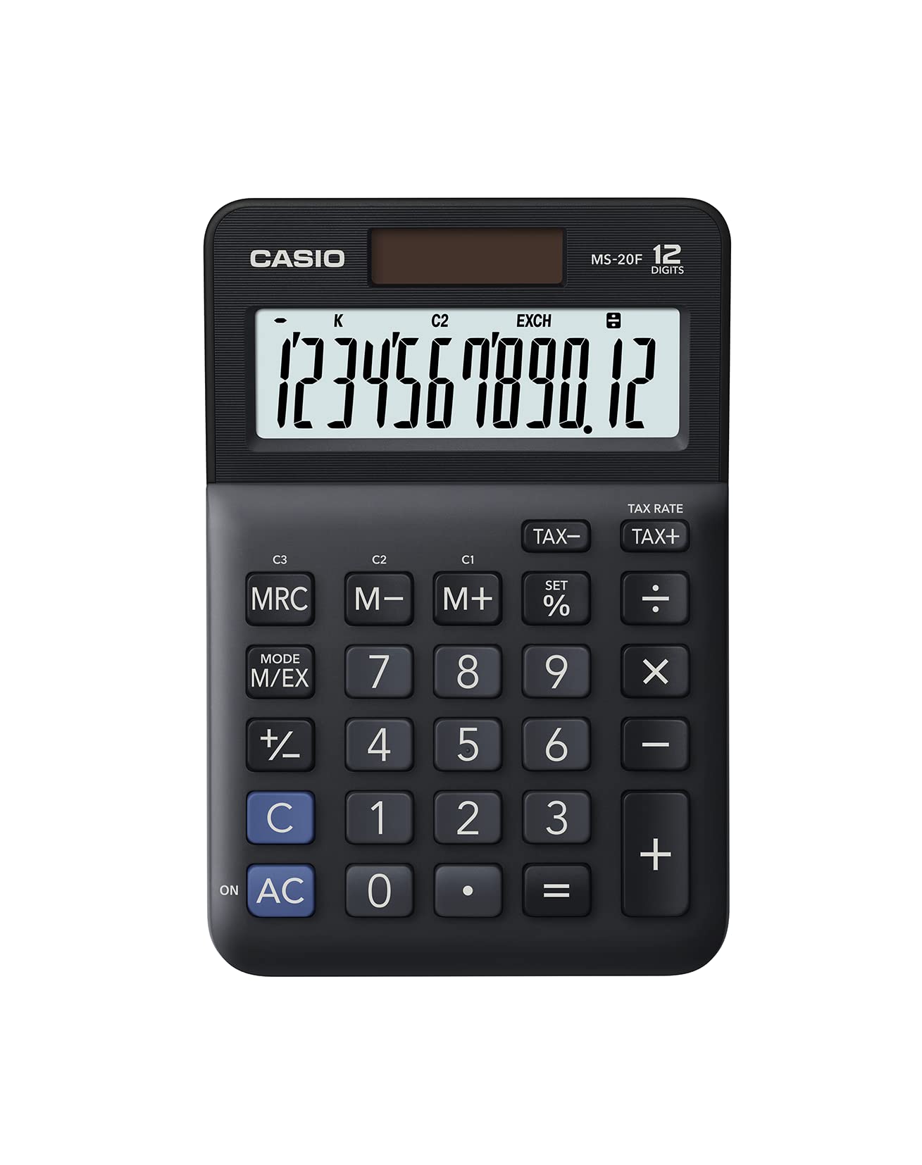 CASIO MS-20F Desk Calculator 12-Digit, Tax, Currency