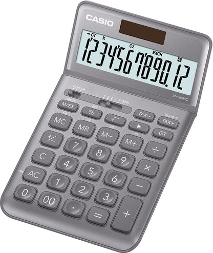 Casio CALCULATRICE DE BUREAU JW-200SC-GY, SOLAIRE/PILE gray