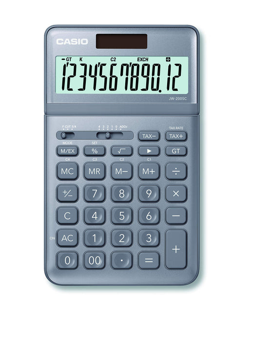 Casio CALCULATRICE DE BUREAU JW-200SC-GY, SOLAIRE/PILE gray