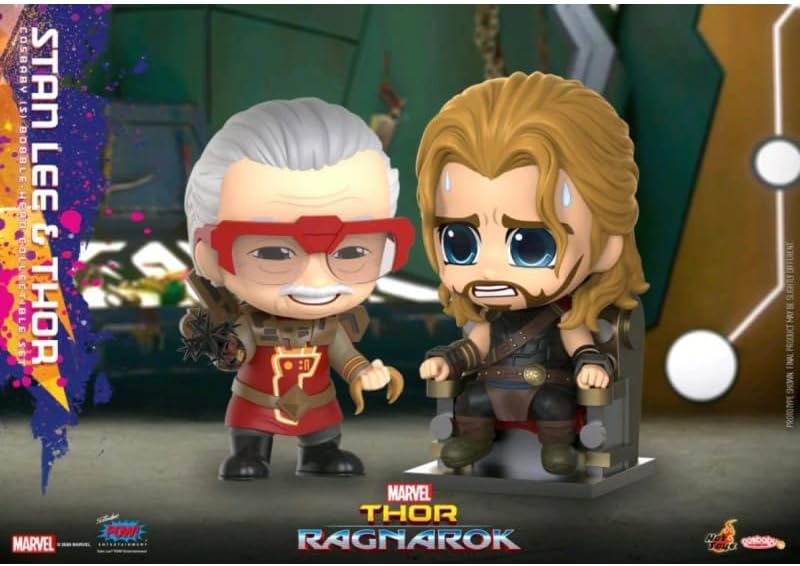 Hot Toys Thor: Ragnarok Cosbaby (S) Stan Lee & Thor 10cm Figures