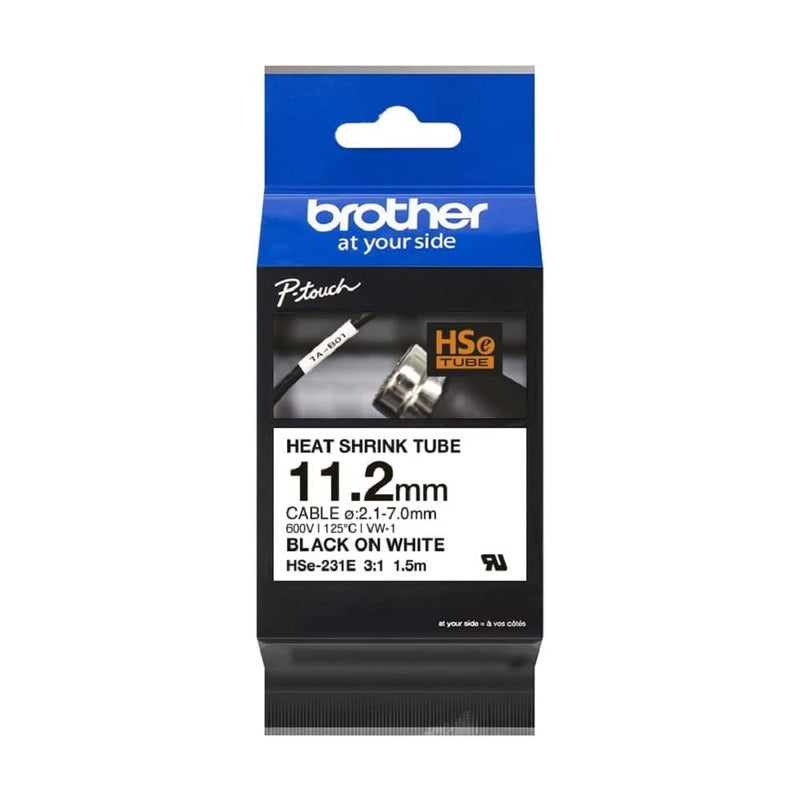 Brother Original P-touch Schrumpfschlauch HSe-231, 11,7 mm zur Kabelbeschriftung (für Brother P-touch P700, P750, P900W, P950NW, H300, H500, E300VP, E500VP und E550WVP) HSE231 Rot One size