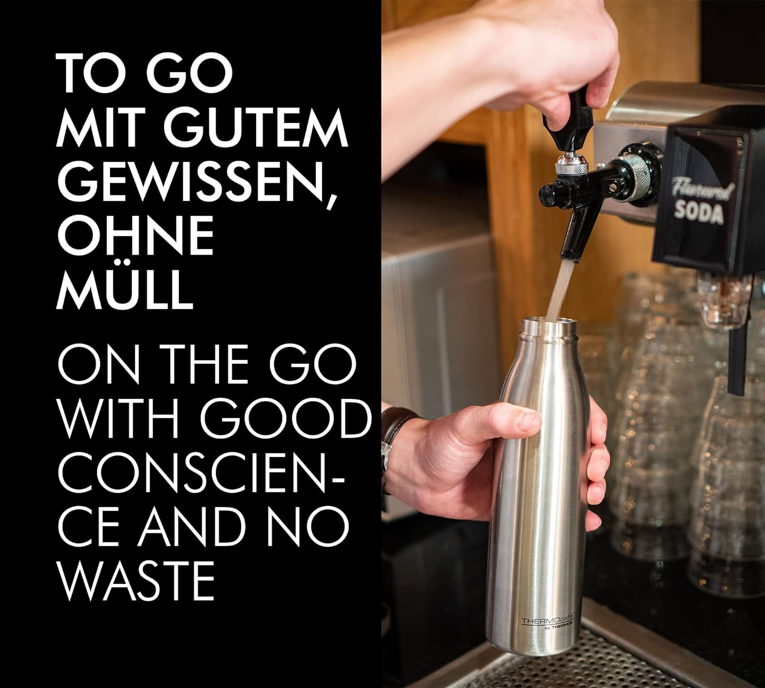 ThermoCafé Water Bottle, Edelstahl