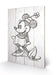 Pyramid International Minnie Mouse Holzdruck, skizziert, 40 x 59 cm, Holz, Mehrfarbig, 40 x 59 x 1.3 cm