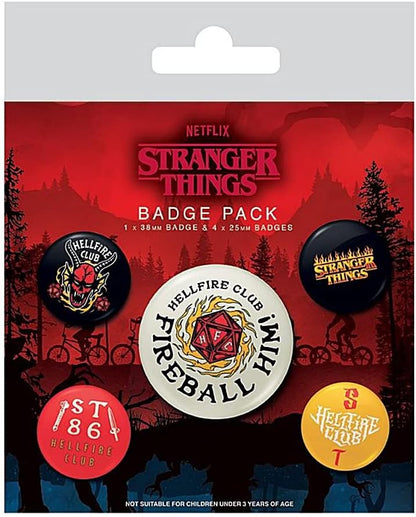 Pyramid International Stranger Things 4 Hellfire Club 5 Piece Badge Set
