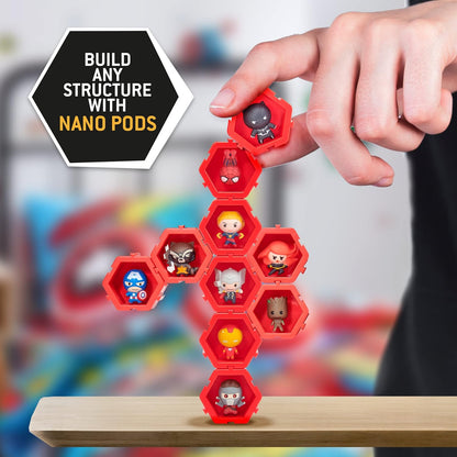WOW! STUFF - Nano Pods Marvel Surprise Connectable Collectible, Avengers Superheroes and Villains Characters Attached within a Connectable Pod, for Kids and Adult toy Collectors