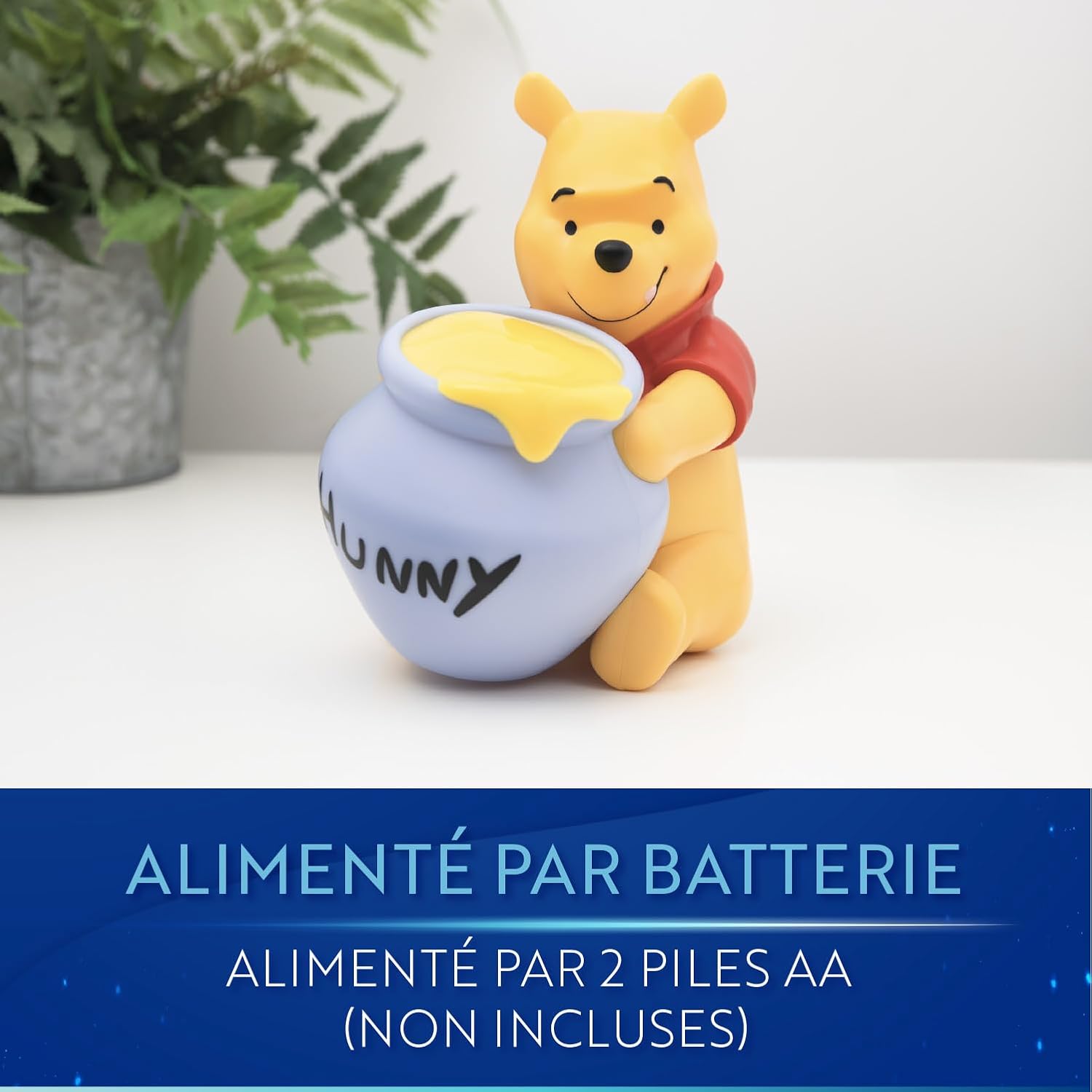 Paladone Winnie the Pooh Hunny Light, Portable Night Light 16.5cm (6.4"), Disney Lamp for Nursery or Kids Bedroom