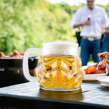 Original Stormtrooper Helmet Beer Glass, Transparent, 1 Pint Size (600ml), Original Fan Merchandise, Perfect Birthday Gifts for Men and Women, Perfect for Collectors and Beer Enthusiasts