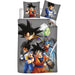 Parure de lit réversible Dragon Ball Z avec les personnages principaux - 140 cm x 200 cm