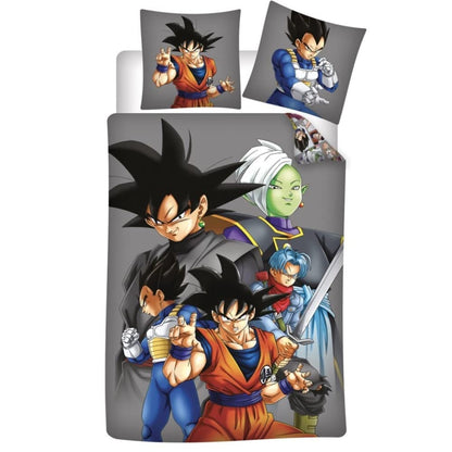 Parure de lit réversible Dragon Ball Z avec les personnages principaux - 140 cm x 200 cm