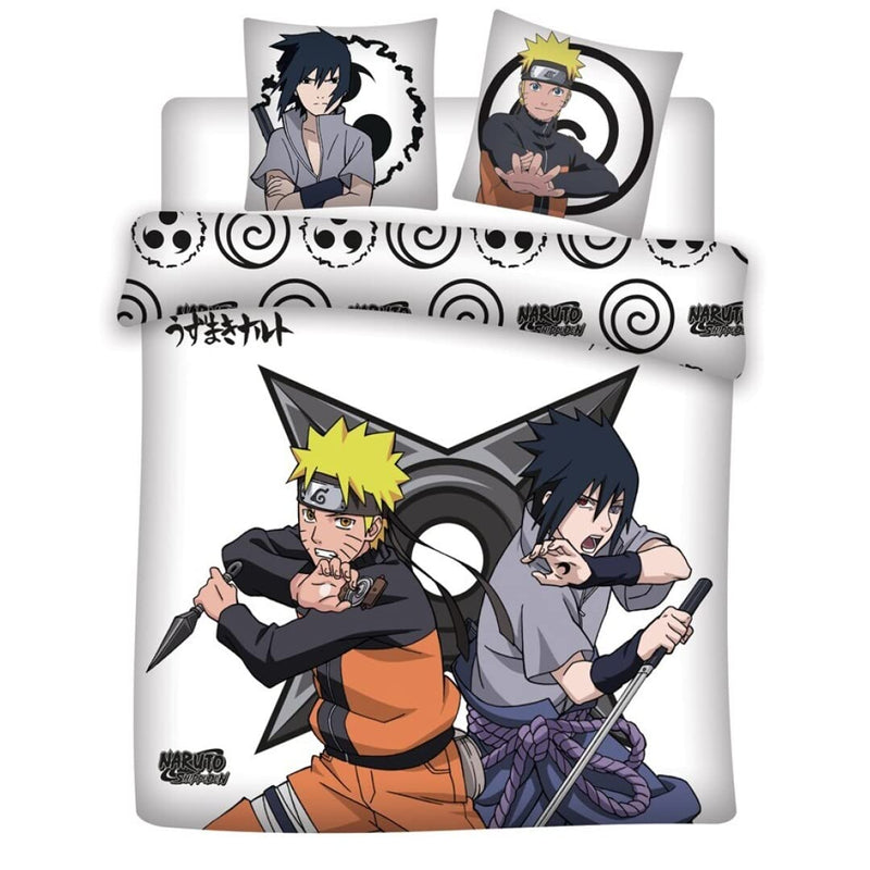 AYMAX NARUTO - Naruto & Sasuke - Parure de lit 240X220 - '100% microfibre'