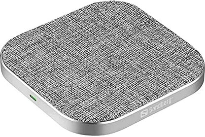 Sandberg Wireless Charger Pad 15W | Compatible w Qi Devices | 15W Wireless Charging Pad | Wireless Charger for iPhone 8/8 Plus/X/XR/XS/11/12/13 Pro Max; AirPods; Samsung Galaxy S20/S10/S9/S8 and more