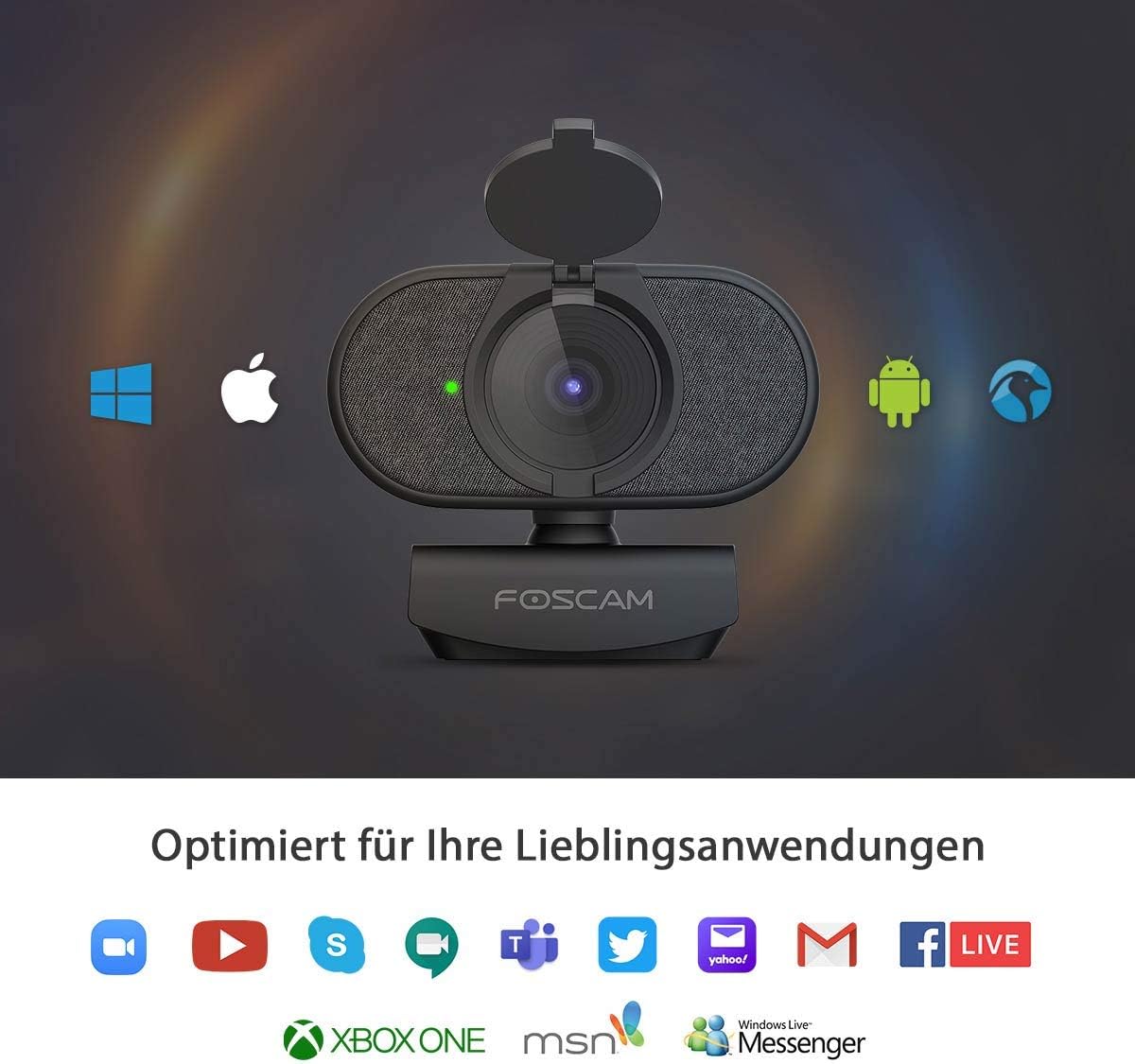 FOSCAM W81 webcam 8 MP 3840 x 2160 pixels USB Noir