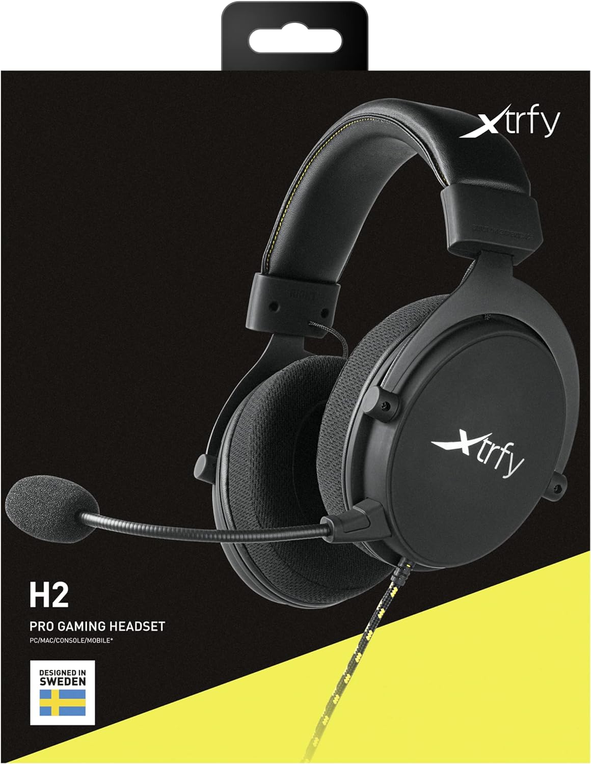 Xtrfy H2 Pro Gaming Headset, XG-H2, Optimised For Esports, 53MM Drivers, Extra Large Memory Foam Cushions, PU Leather, Extra Large Over-Ear Cups, Compatible With Multiple Platforms, Closed Headphones