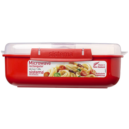 Sistema Microwave Cookware Rectangular Bowl, 42.2 Ounce/ 5.2 Cup