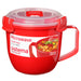 Sistema Microwave Small Soup Mug, Microwave Food Container, 565 ml, BPA-Free, Red/Clear Red 1 Count (Pack of 1)
