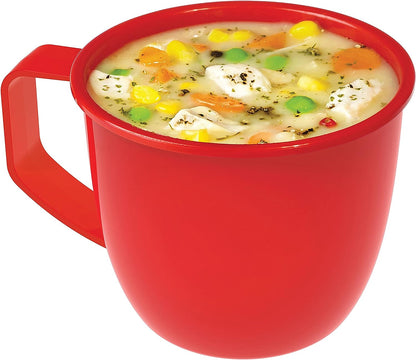 Sistema Microwave Small Soup Mug, Microwave Food Container, 565 ml, BPA-Free, Red/Clear Red 1 Count (Pack of 1)