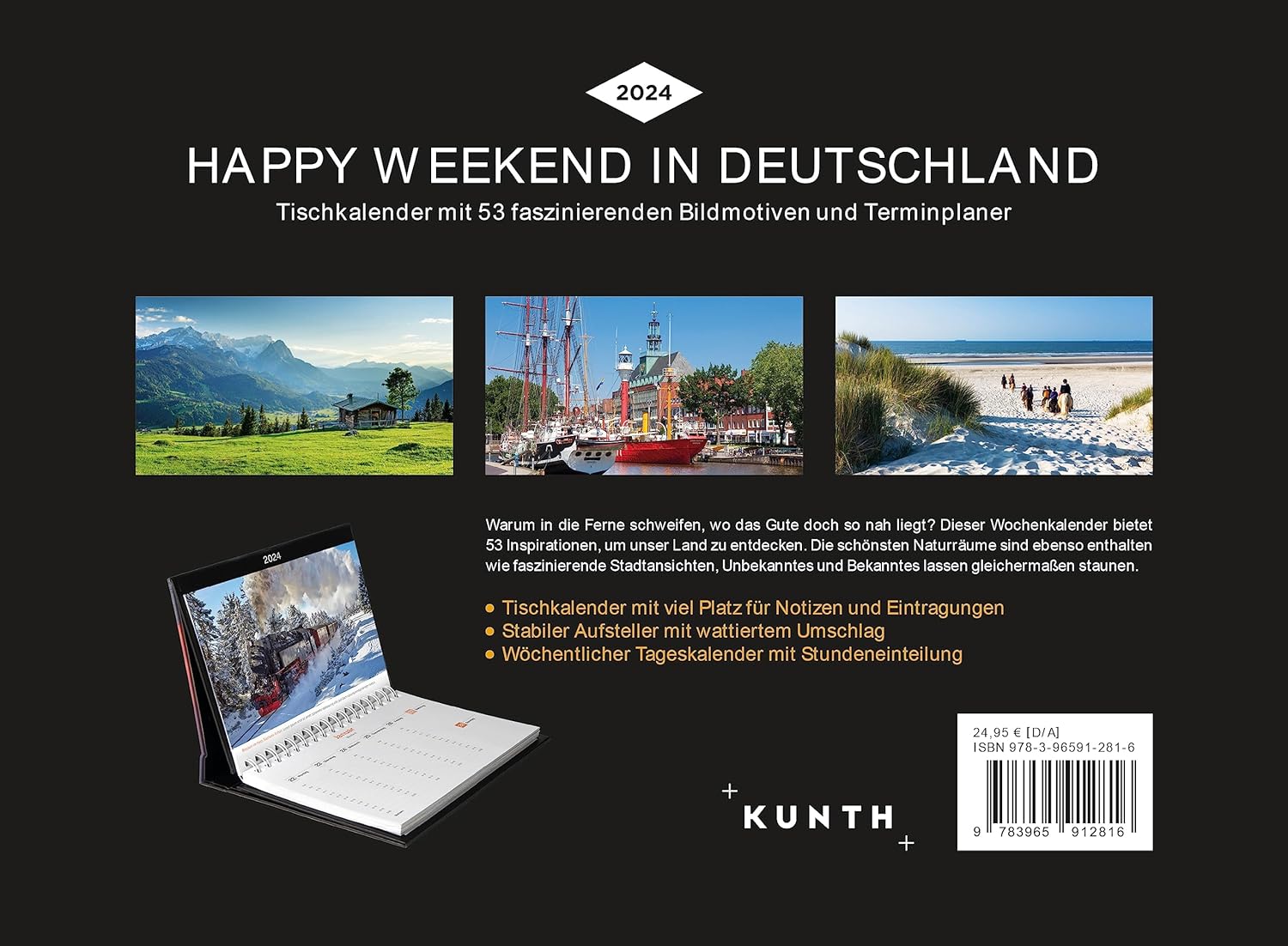 Happy Weekend in Deutschland - KUNTH Tischkalender 2024: Wochenkalender mit faszinierenden Fotomotiven und einem praktischen Terminplaner (KUNTH Tischkalender mit Wochenplaner)