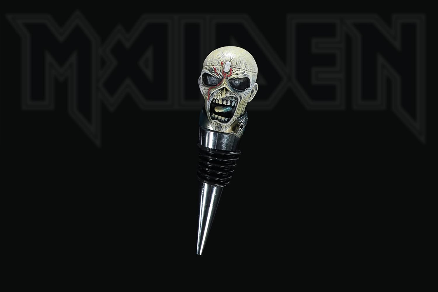 Nemesis Now Officially Licensed Iron Maiden Piece of Mind Bottle Stopper, Silver, 10cm