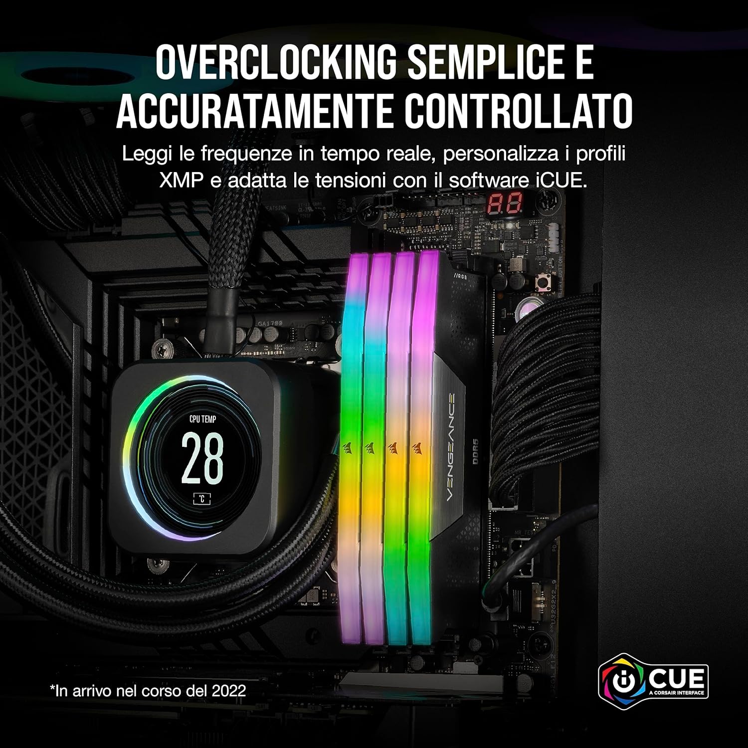 CORSAIR VENGEANCE RGB DDR5 RAM 32GB (2x16GB) 6000MHz CL36 Intel XMP iCUE Compatible Computer Memory - Black (CMH32GX5M2E6000C36)