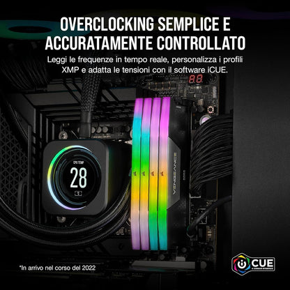 CORSAIR VENGEANCE RGB DDR5 RAM 32GB (2x16GB) 6000MHz CL36 Intel XMP iCUE Compatible Computer Memory - Black (CMH32GX5M2E6000C36)