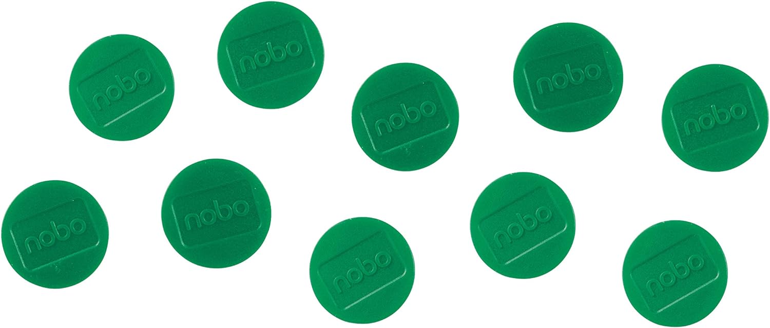 Nobo Magnetic Whiteboard Magnets, 38 mm, Pack of 10, 1915317, Coloured