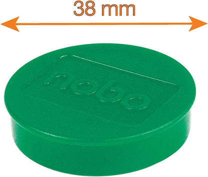 Nobo Magnetic Whiteboard Magnets, 38 mm, Pack of 10, 1915317, Coloured