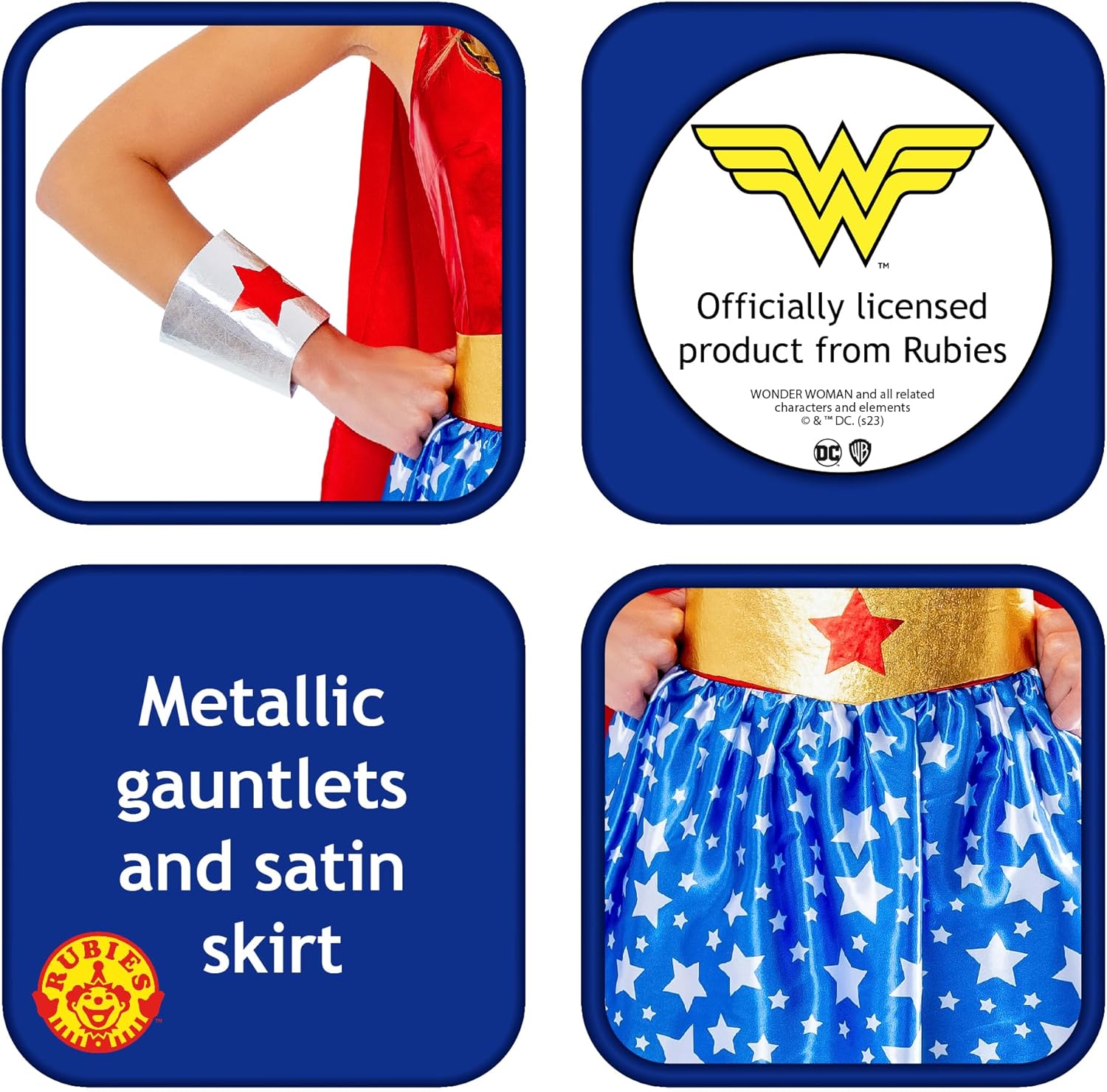Rubie's 1000701L Wonderwoman Erwachsenenkostüm für Damen, mehrfarbig, Größe 44-46
