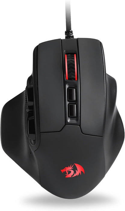 Redragon M806 Bullseye Gaming Mouse, 7 Programmable Buttons Wired RGB Gamer Mouse w/Ergonomic Natural Grip Build, Software Supports DIY Keybinds & Backlit