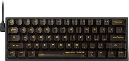 Redragon K617 SE 60% Wired RGB Gaming Keyboard, 61 Keys Compact Full-Transparent Mechanical Keyboard w/Translucent Board, Custom Linear Switch, Pro Driver/Software Supported