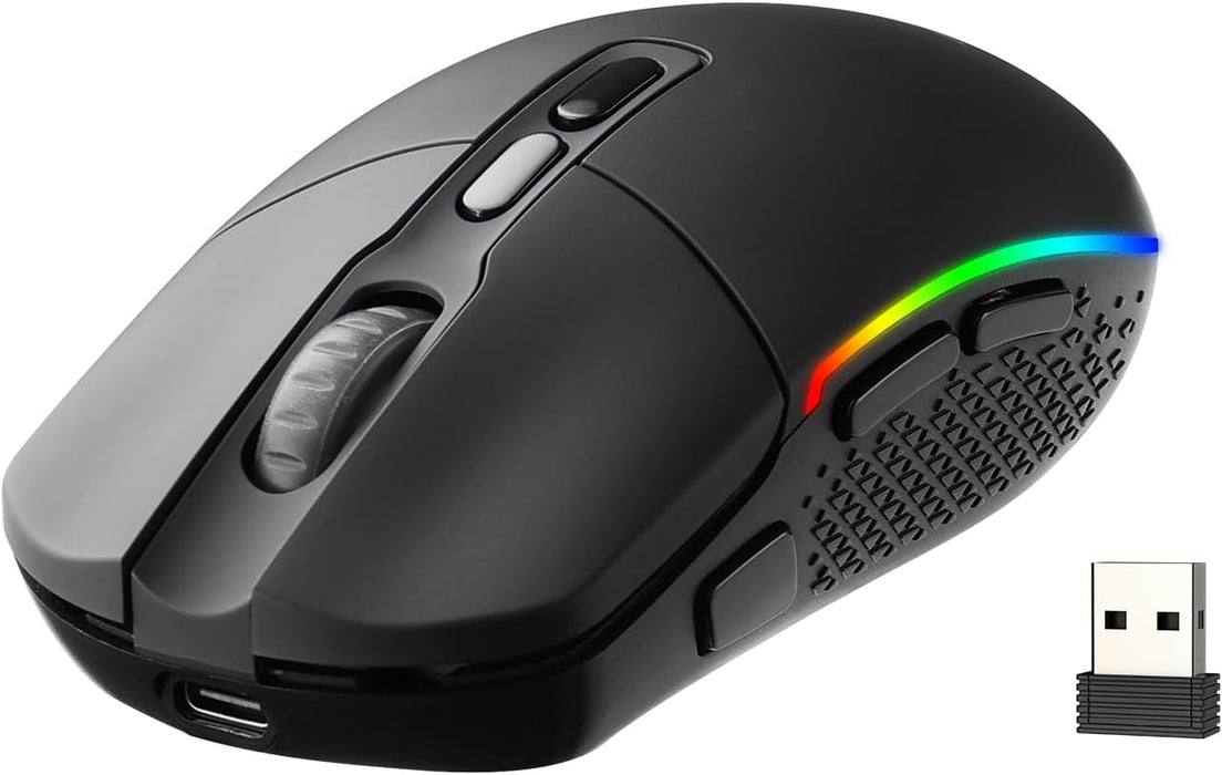Redragon M719 Pro Wireless Optical Gaming Mouse, 8 Programmable Buttons, RGB Backlit, 10,000 DPI, Ergonomic PC Computer Gaming Mice with Fire Button