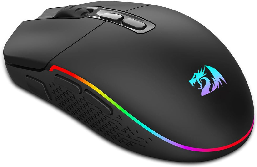 Redragon M719 Pro Wireless Optical Gaming Mouse, 8 Programmable Buttons, RGB Backlit, 10,000 DPI, Ergonomic PC Computer Gaming Mice with Fire Button
