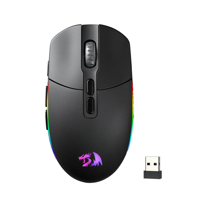 Redragon M719 Pro Wireless Optical Gaming Mouse, 8 Programmable Buttons, RGB Backlit, 10,000 DPI, Ergonomic PC Computer Gaming Mice with Fire Button